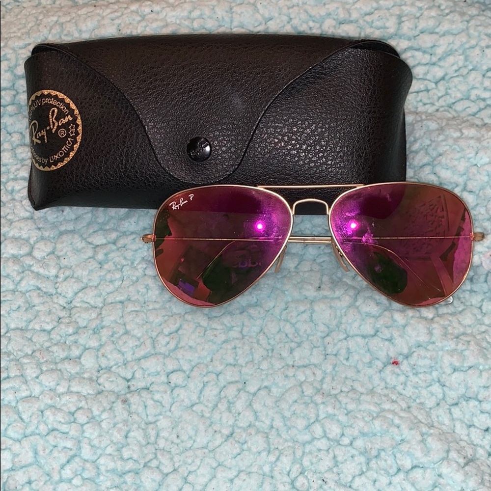 pink polorized ray ban aviators